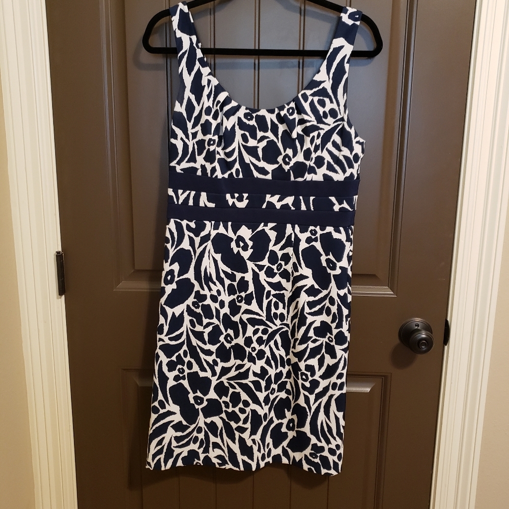 CONNECTED Navy Blue/White Dress - Size 10